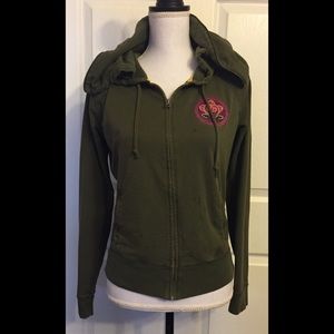 Lucky Brand Tokyo Embroidered Zip Up Hoodie